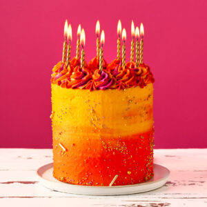 Birthday cake, bright colours, order cake online, online taart bestellen